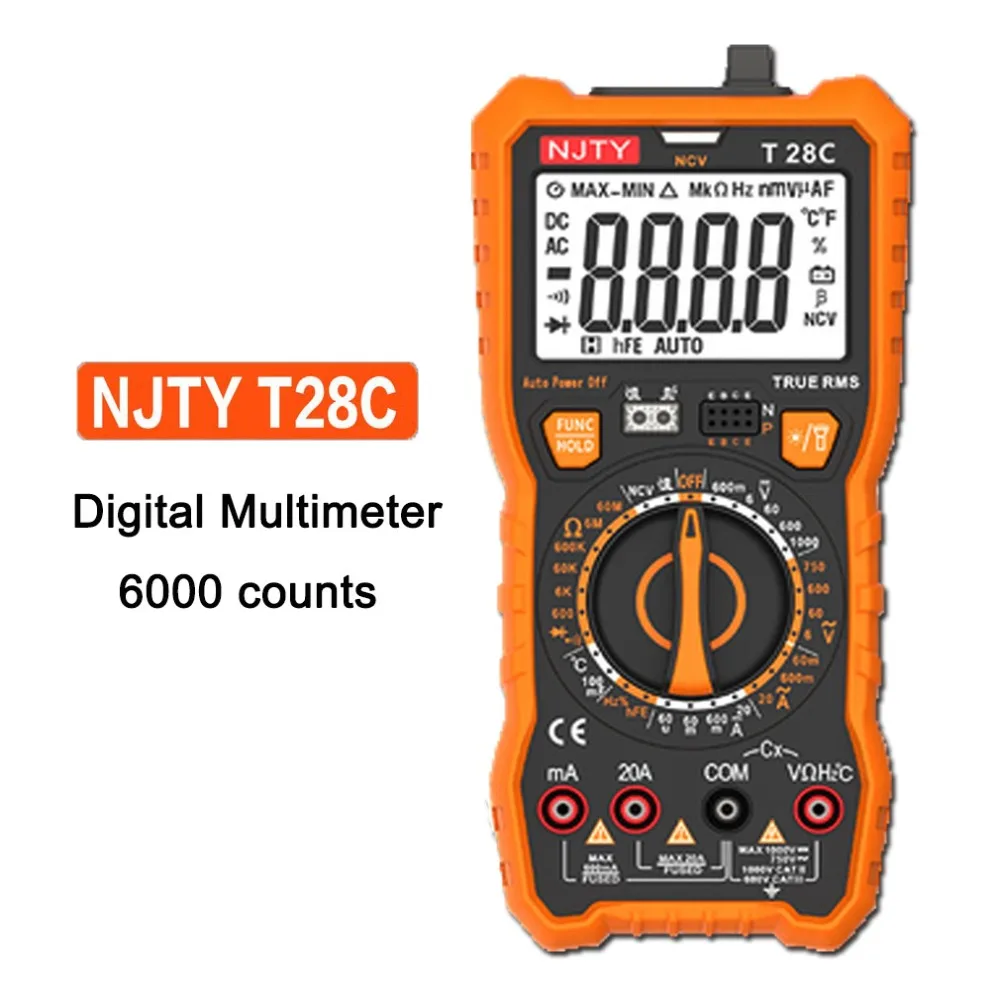 

T28C Multimetro Digital Tester Multimeter Esr Mastech Clamp Meter Multimetre Analogico True RMS 6000 Counts Multitester