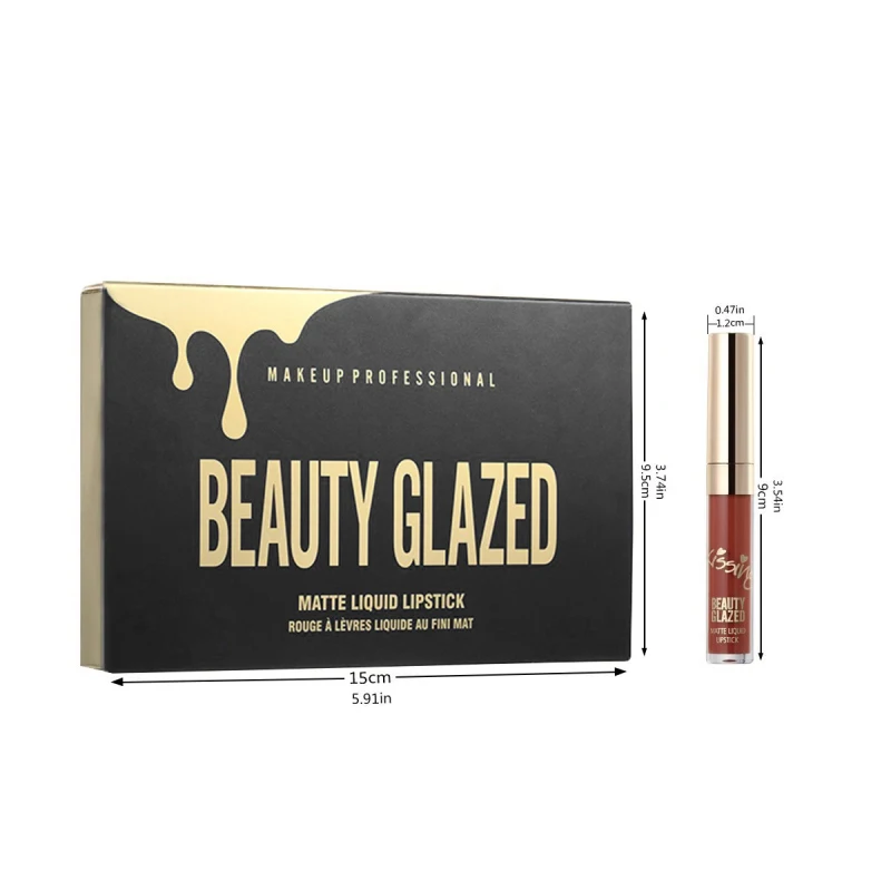 BEAUTY GLAZED 6 шт./компл. Матовая жидкая губная помада блеск для губ Водонепроницаемый, для макияжа, матовая губная помада, набор для губ, Длительное Действие, Косметика для макияжа TSLM2