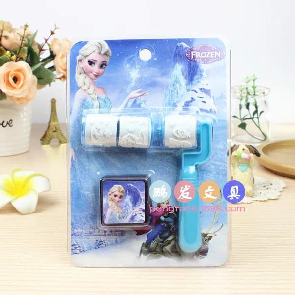 

Cartoon Frozen Anna And Elsa Self Roller Stamper Art Children Party Favor Painting Template DIY Supplies Disposable Items
