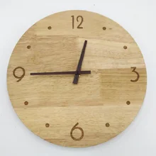 Meijswxj Wooden Wall Clock Saat Reloj Clock Living Room Bedroom Mute Solid wood watches Relogio