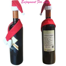 Рождественская шляпа шарф красное вино бутылка Высокое качество Новое поступление, горячая Распродажа красивые рождественские украшения для сейчас 17