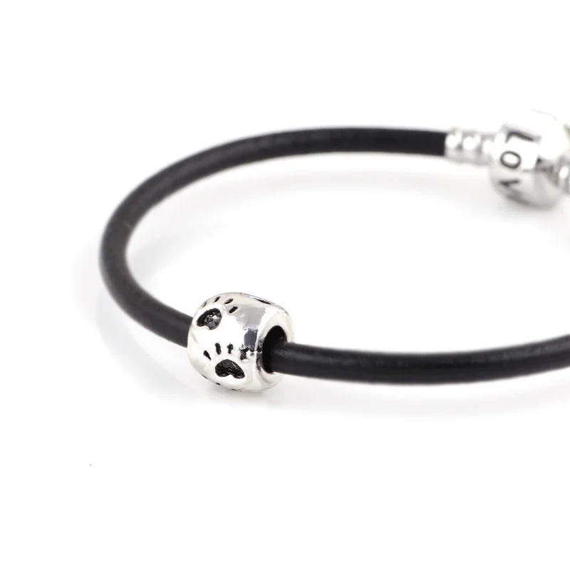 10 шт. партия серебряные подвески в виде следов собаки|bead spacers|for pandorabig hole |