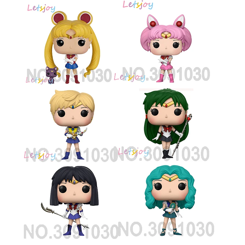 

Official Sailor Moon Mercury Mars Jupiter 12cm Cartoom Anime Action Figure pop horse hand-done doll Small Lady studio ghibli