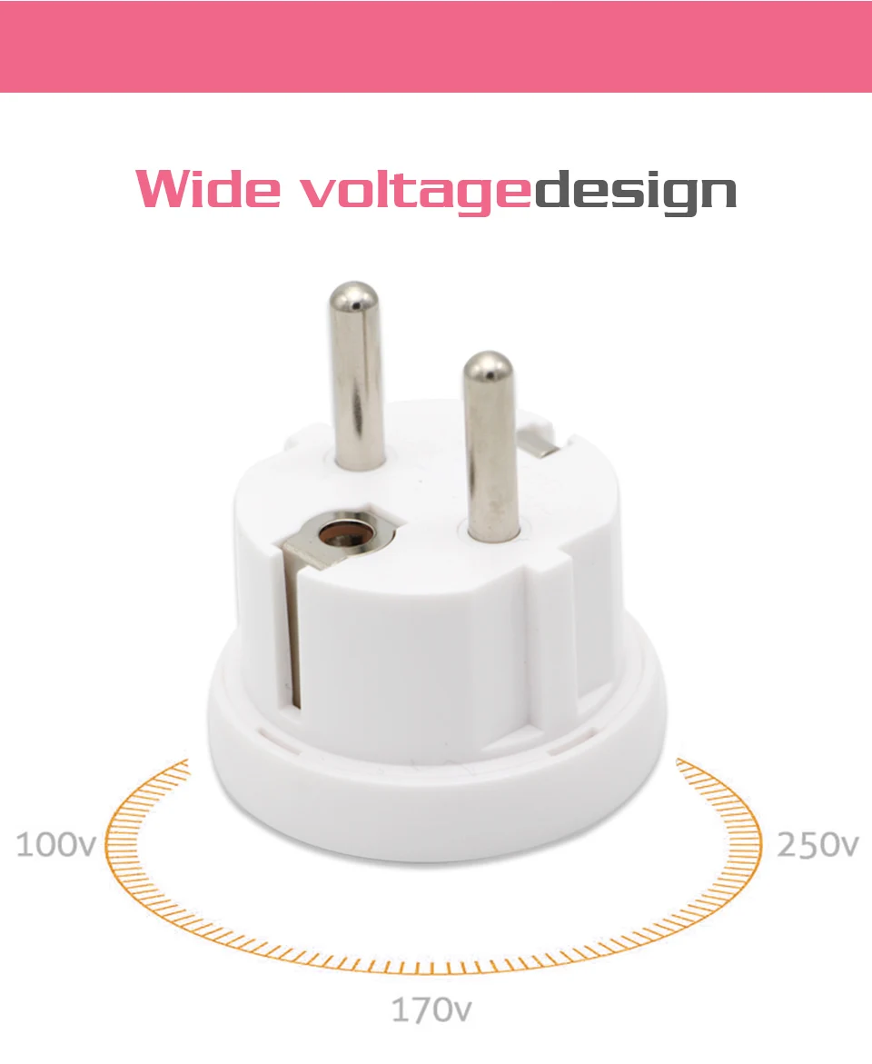 1PC US AU To EU Plug USA AUS To Euro Europe Travel Wall AC Power Plug Wall Charger Outlet Adapter Converter 2 Round Pin Socket (6)