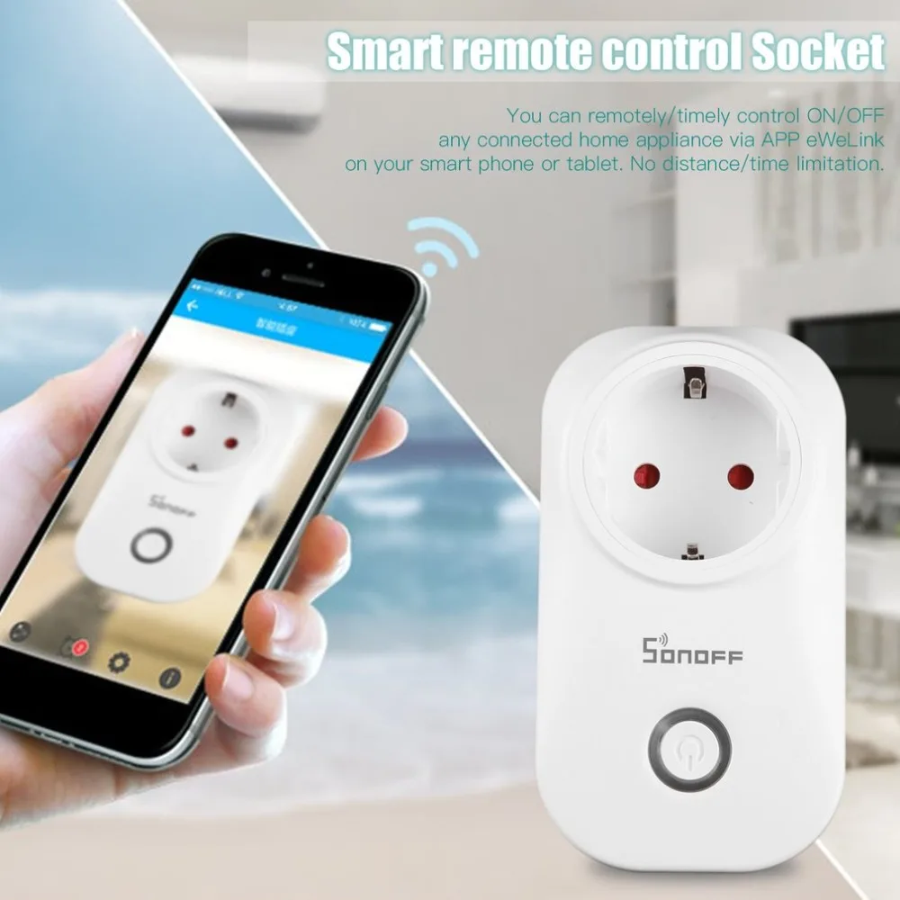 Sonoff S20 EU/US/UK беспроводная WiFi розетка с таймером 10A 2200 Вт Разъем дистанционного питания IOS Android телефон с дистанционным управлением умный дом