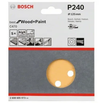 

BOSCH 2608605073 Lija Eccentric C470 125mm 8 P G240 X5
