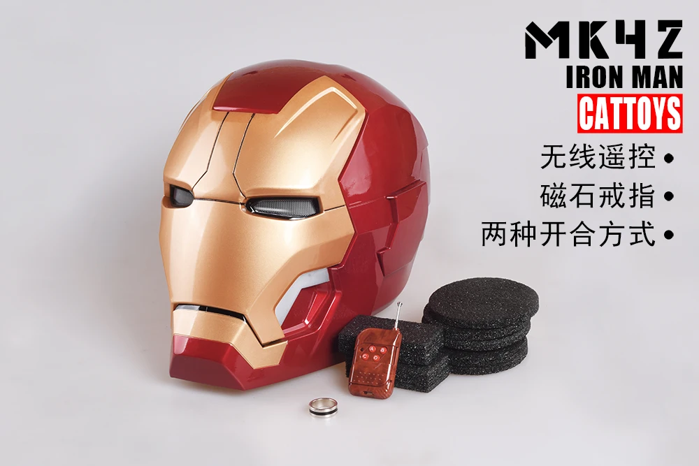 NEW Ironman MK42 IRON MAN Helmet MAGNETIC RING CONTROL ELECTRIC OPEN LED EYE COS 1:1 Scale