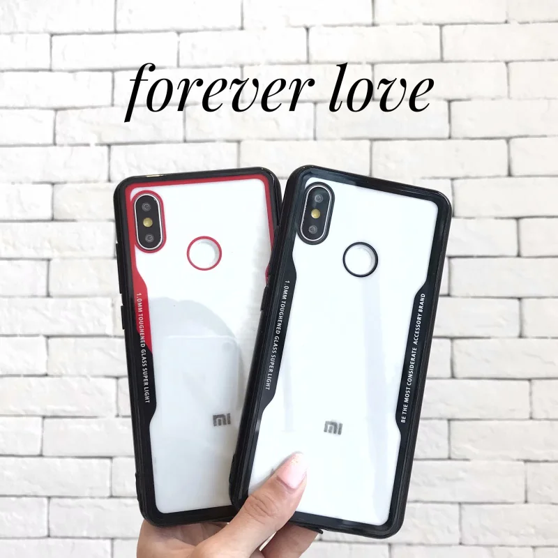 

For Xiaomi Mi A2 6X Case Silicone Transparent Acrylic Imitation Glass Hard Phone Back Cover for Xiaomi Mi 6X A2 Case MiA2 Mi6X