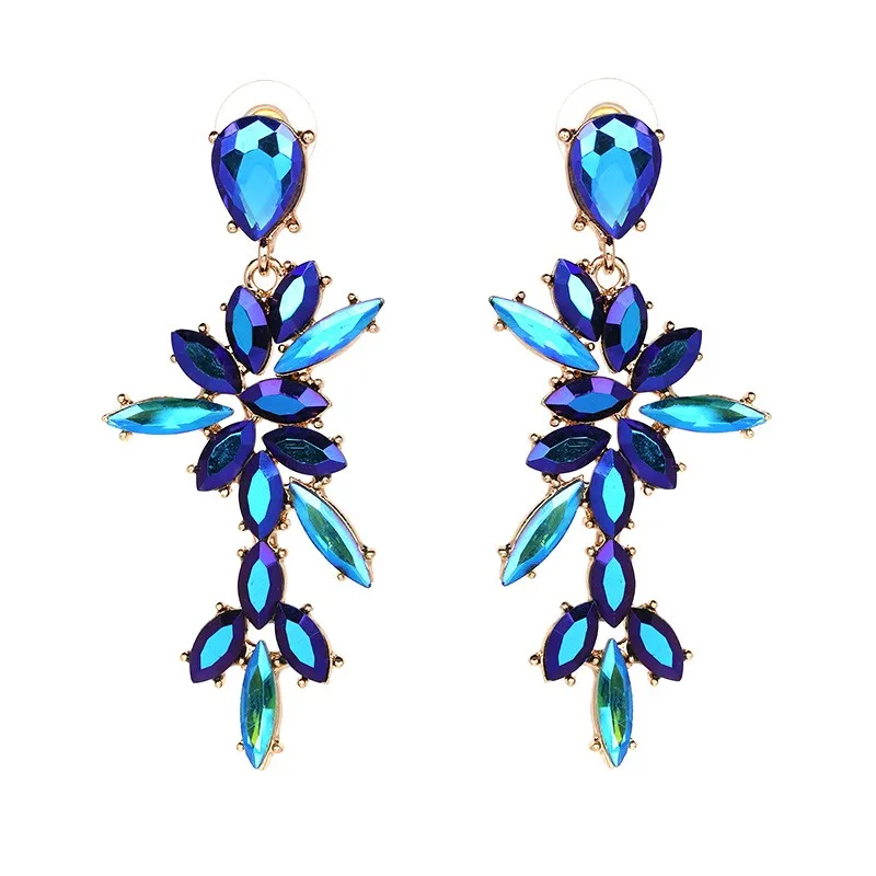 Брендовые ювелирные изделия Модные женские роскошные 3 цвета кристалл серьги гвоздики по заводской цене