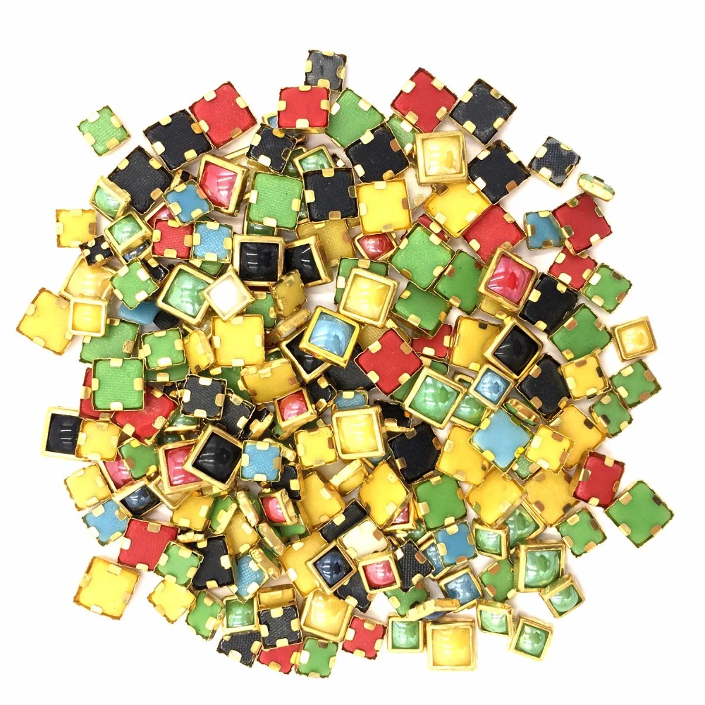 

square Mix size and colours 150pcs/bag ceramics strass nail art Hotfix crystal Rhinestones shoe cap glitter garment accessaries