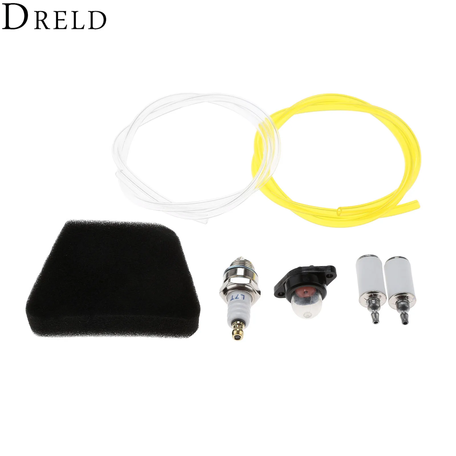 

DRELD 7Pcs/set Air Filter Fuel Line Primer Bulb Spark Plug Kits For Poulan Craftsman 30095646 530037793 188-512 Chainsaw Trimmer
