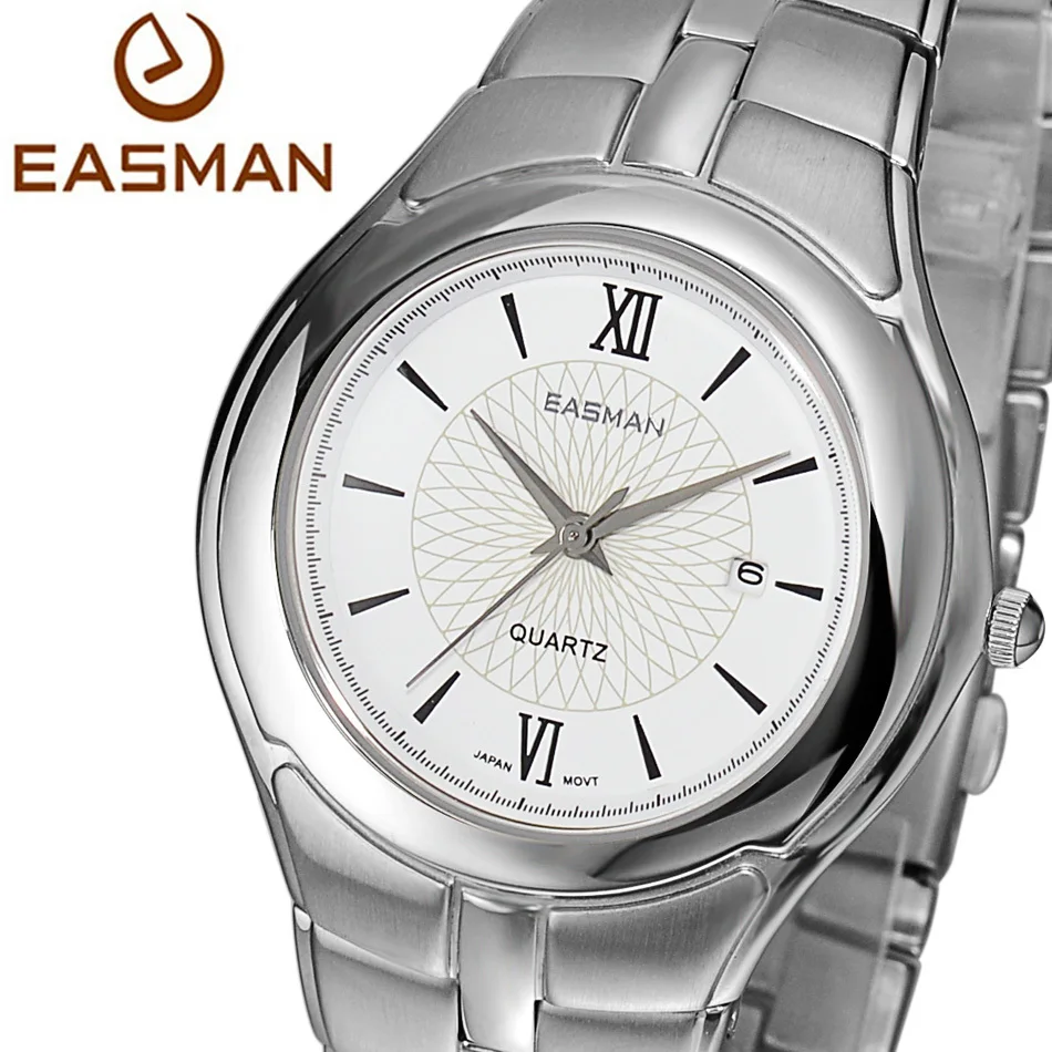 

EASMAN Watch Men Auto Date Quartz Watch Designer Hot 316L Steel High Quality Round Moire Shape Wristwatches Men Watch