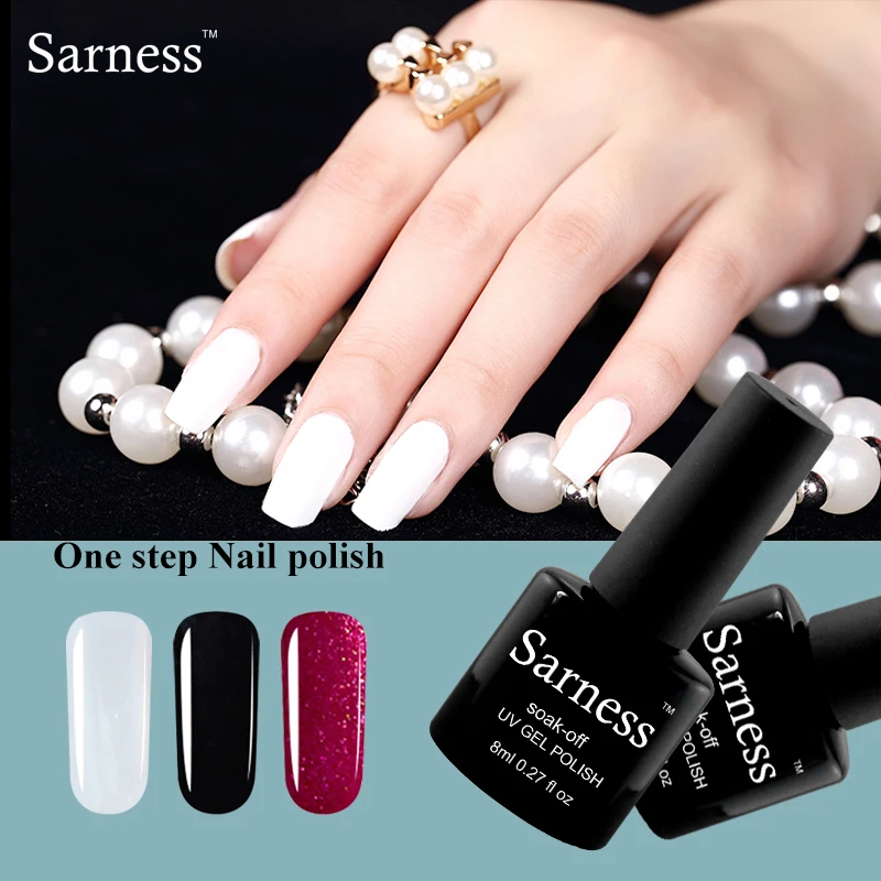 sarness 8ML cheap Gel Varnish 3in1 one step gel nail polish lucky