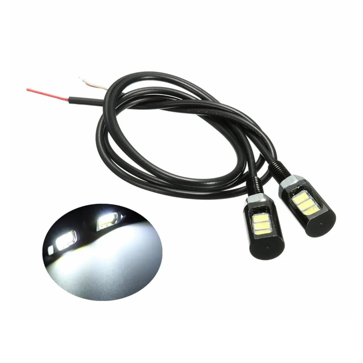 Mofaner 1 пара 3 светодиодный светильник для номерного знака мотоцикла, номерного знака, задний хвостовой винт, болт, светильник, лампа SMD - Цвет: Белый