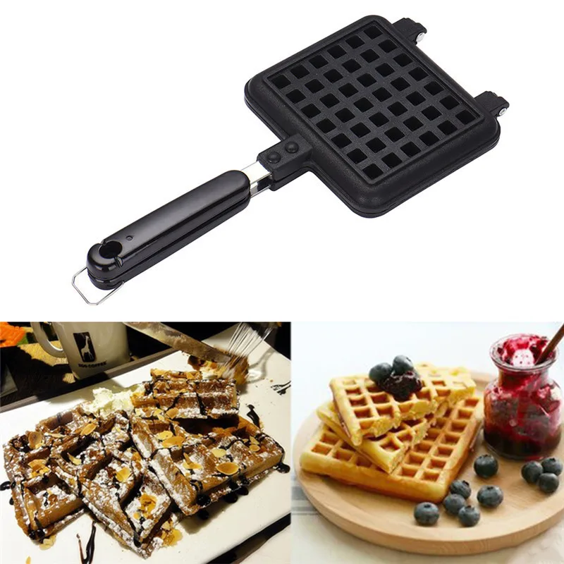 Household Non-Stick Waffles Mold Cake Molds Waffles Pan Trays DIY Muffins Mould Stove Bakeware Tools Black