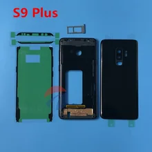 Полный Корпус рамка Передняя панель Корпус+ Крышка батарейного отсека дверь+ наклейка для samsung Galaxy S9 Plus S9+ G965 G965F