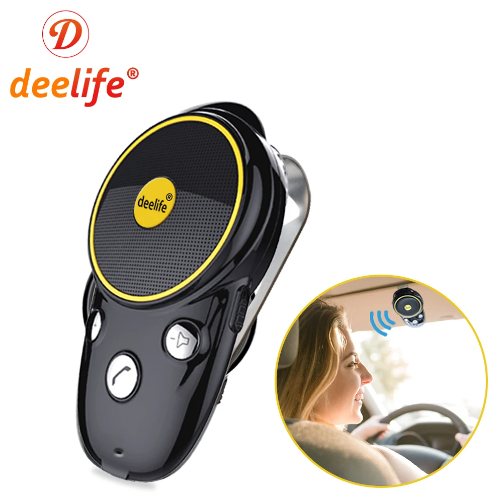 

Deelife Car Bluetooth 5.0 Handsfree Kit Auto Wireless Hands Free Receiver Sun Visor Speaker for Mobile Phone Speakerphone
