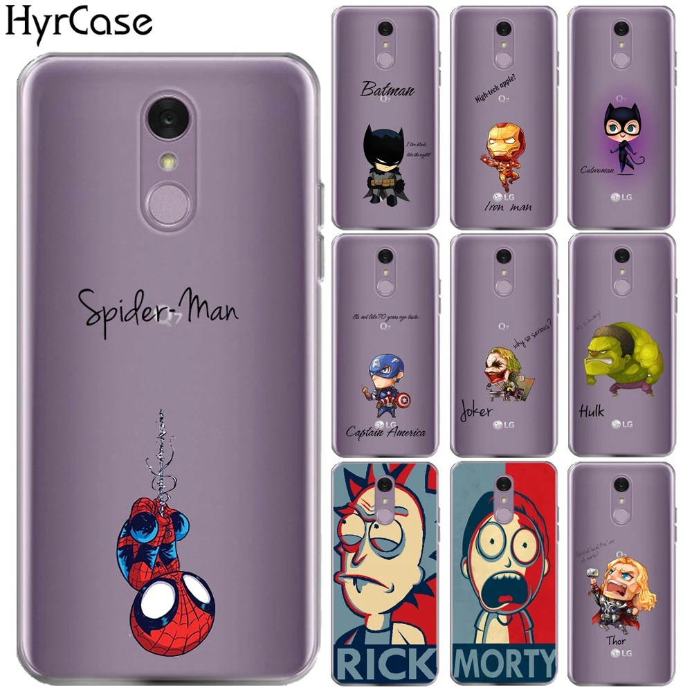 

HyrCase Cool Cartoon Marvel Heros Silicon Cover For LG Q7 5.5" Rick And Morty Soft TPU Phone Case For LG Q7 Q 7 LGQ7