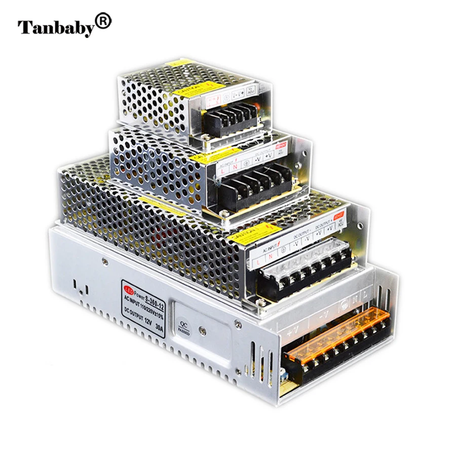 Светодиодный светильник, трансфомер, AC100-240V к 12В 5А 10А 20А 30А 40А 50А, светодиодный блок питания для камеры видеонаблюдения