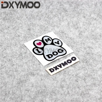 

Car Styling and Decals Decorate Cute Footprint I LOVE MY DOG Motor Bike Phone Sticker Bumpers