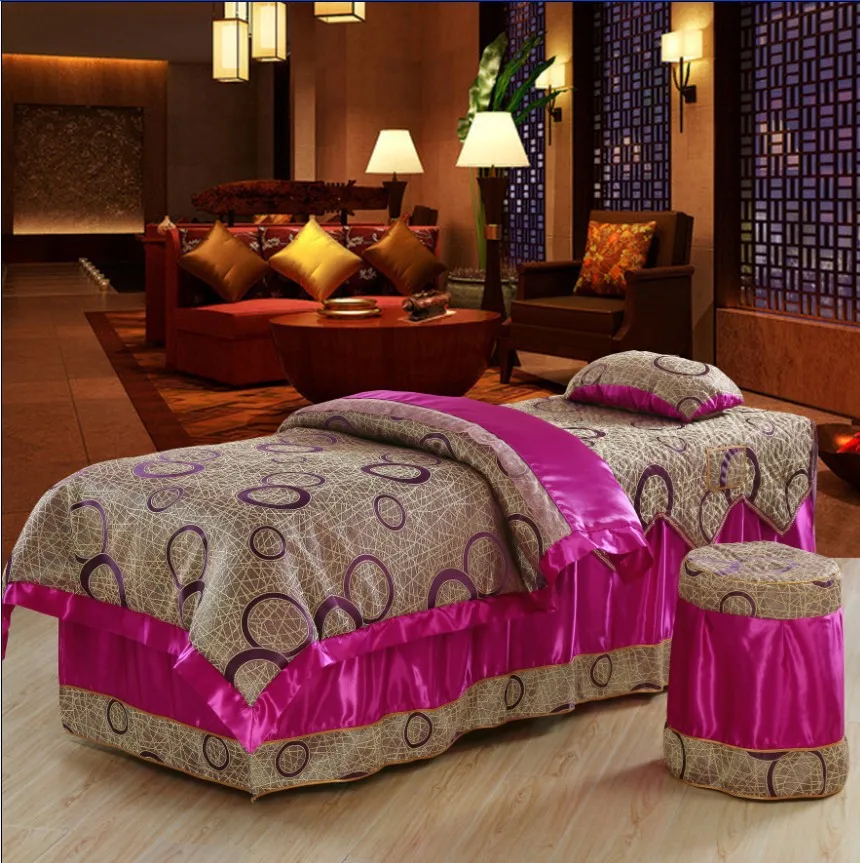 Round Beauty bedspread four pieces cotton bedding set customized