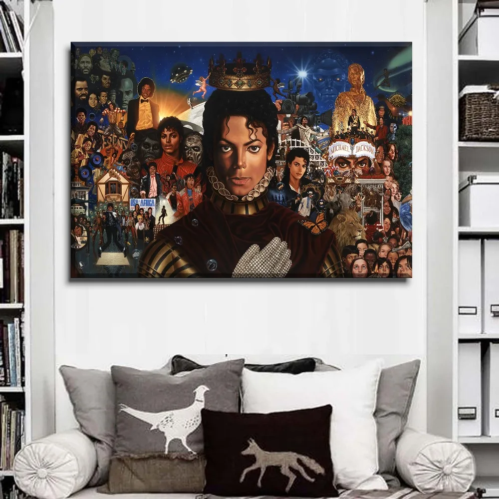 Us 3 56 48 Off Framework Music Retro Poster1 Panels Michael Jackson Wall Art Picture For Bedroom Or Living Room Home Decorative Canvas Printed In