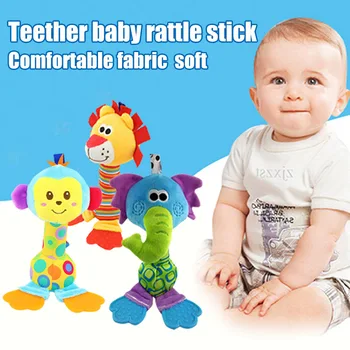 

Newborn Rattle Toys Soft Plush Ring Bell Grasping Toy for 0-1 Years Old Babies YJS Dropship