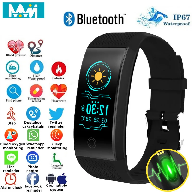 

Smart Bracelet Heart Rate QW18 Smart Band Waterproof Pedometer Monitor Fitness Tracker Bracelet Smart wristband PK mi band 3