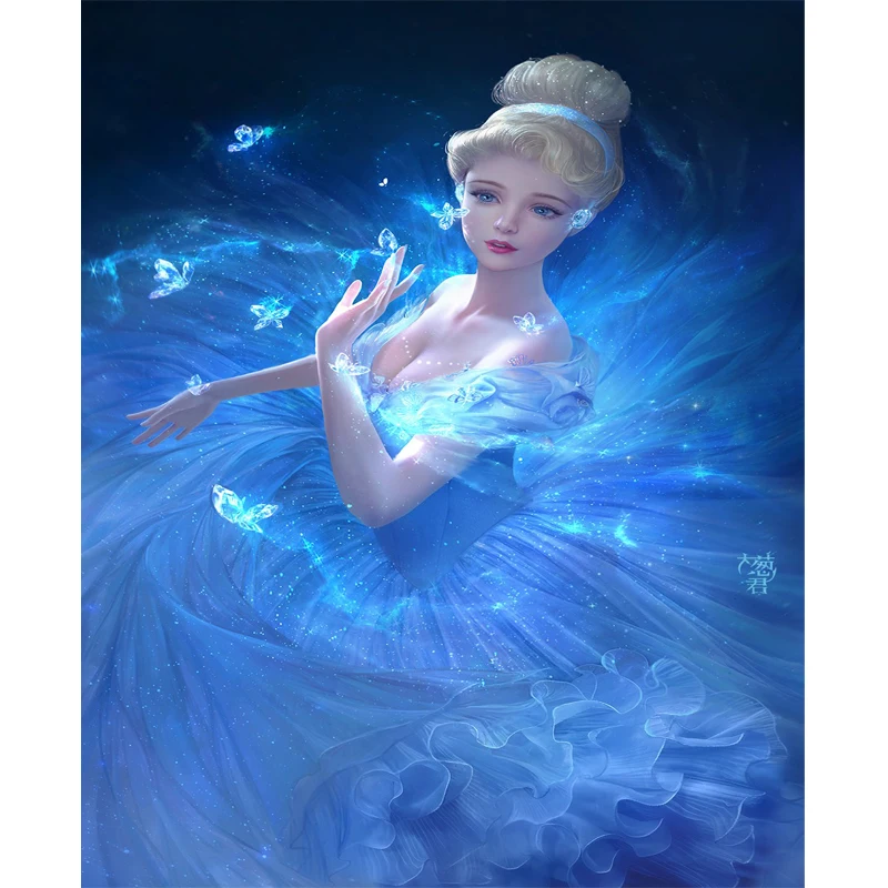 5D Diy Diamond Painting Cinderella Girl Diamond Cross Stitch Embroidery