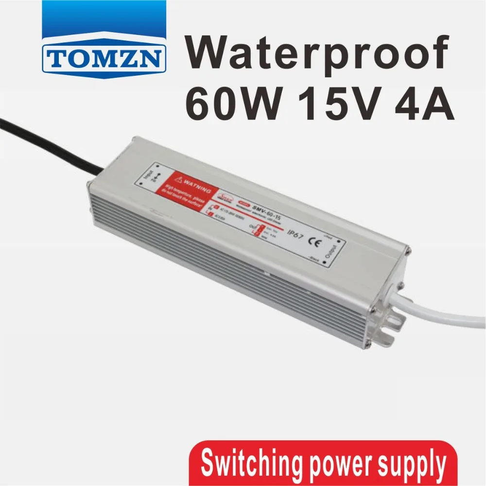 60W 15V 4A Waterproof outdoor Single Output Switching power supply AC TO DC SMPS 