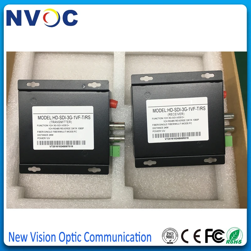 

2Ch HD-SDI Unidirectional Fiber Optic Transmitter/Receiver Broadcasting 19.4 Mbps to 1.485 Gbps Singlemode Single Fiber 20km FC