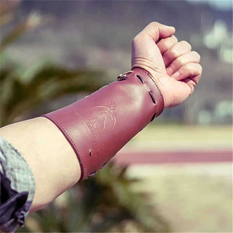 

Blue Song brand Brown Traditional Cow Leather Arm Restraint Arm Protector Armguard Hunting Archery Accessory