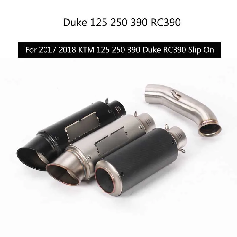 

For 2017-2018 KTM 390 Duke 125 250 Exhaust Pipe Motorcycle Exhaust Mid Pipe Slip On 51 mm Tail Pipe No Db Killer Escape Modified