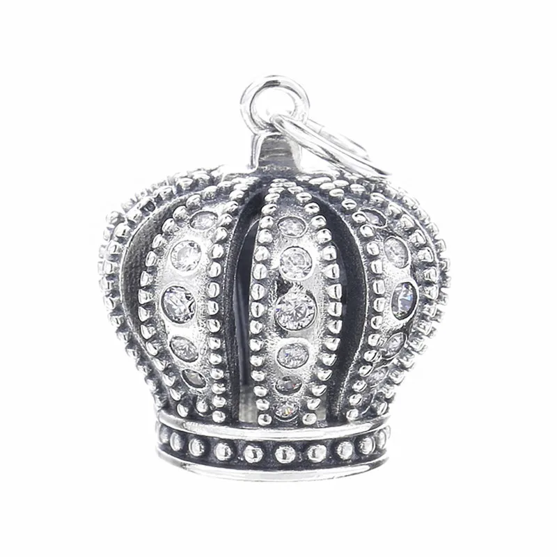 

Trendy 925 Sterling Silver Charm Vintage Crown Necklace Pendant Fit Original Pandora Bracelets Bangles Women DIY Jewelry Gift