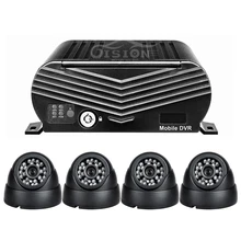 AHD 2.0MP 4PCS Indoor Front /Back/Side Bus HD Car Camera + AHD 4CH Hard Disk Mobile Dvr Kits Motion Detection Video Playback I/O