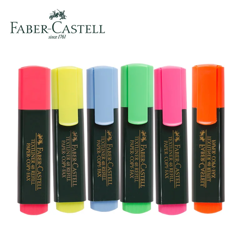 

10pcs/lot Faber Castell Highlighter Textliner color Marker Pen Red/Blue/Orange/Pink/Green/Yellow Writing Supplies