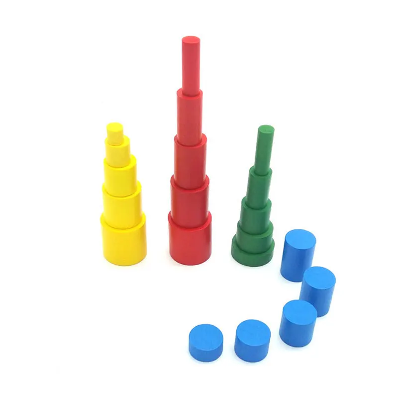 Montessori Sensory Toys Cylinder Set Preschool Educational Learning Wooden Toys for Children Juguetes Montessori ME2344H