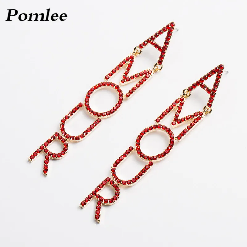 

Pomlee Fashioin Letter Long Drop Earrings Red Acrylic Layer AMOUR Words Pendants Special Design Party Earring Jewelry Gifts
