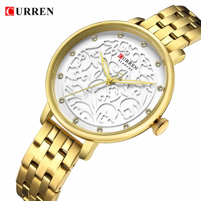 

New CURREN Gold Women Watch Business Quartz Watch Ladies Top Brand Luxury Female Wrist Watch Girl Clock Relogio Feminin