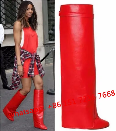 

Fashion Knee High Boots Pointed Toe Shoes Woman Suede Leather Botas Sexy High Heels Elegant Sapato Feminino Wedges Pumps Booties
