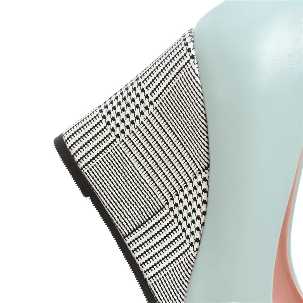 Женские туфли с острым носком MORAZORA черные лодочки на танкетке 9 см открытым весна