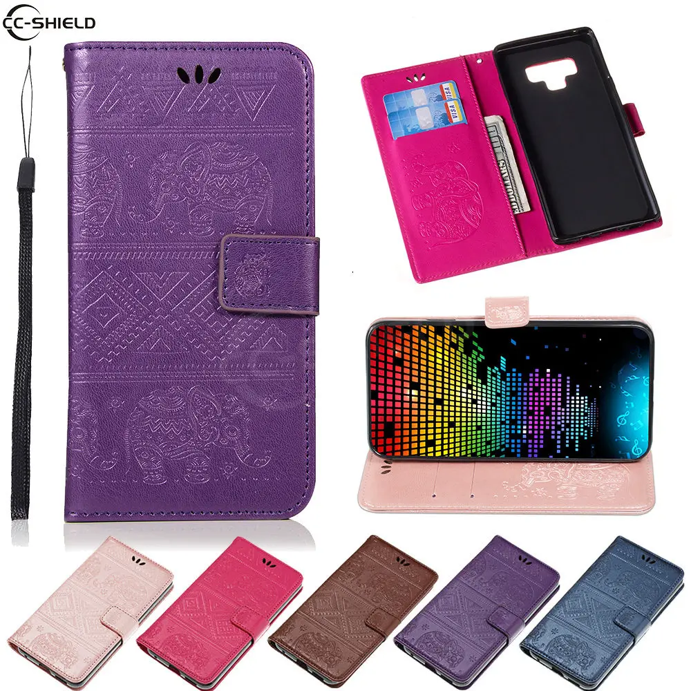

Flip Coque for Samsung Galaxy Note 9 Note9 N960N SM-N960U SM-N960F/DS SM-N960 Elephant Case Flip Wallet Leather Cover Phone Case