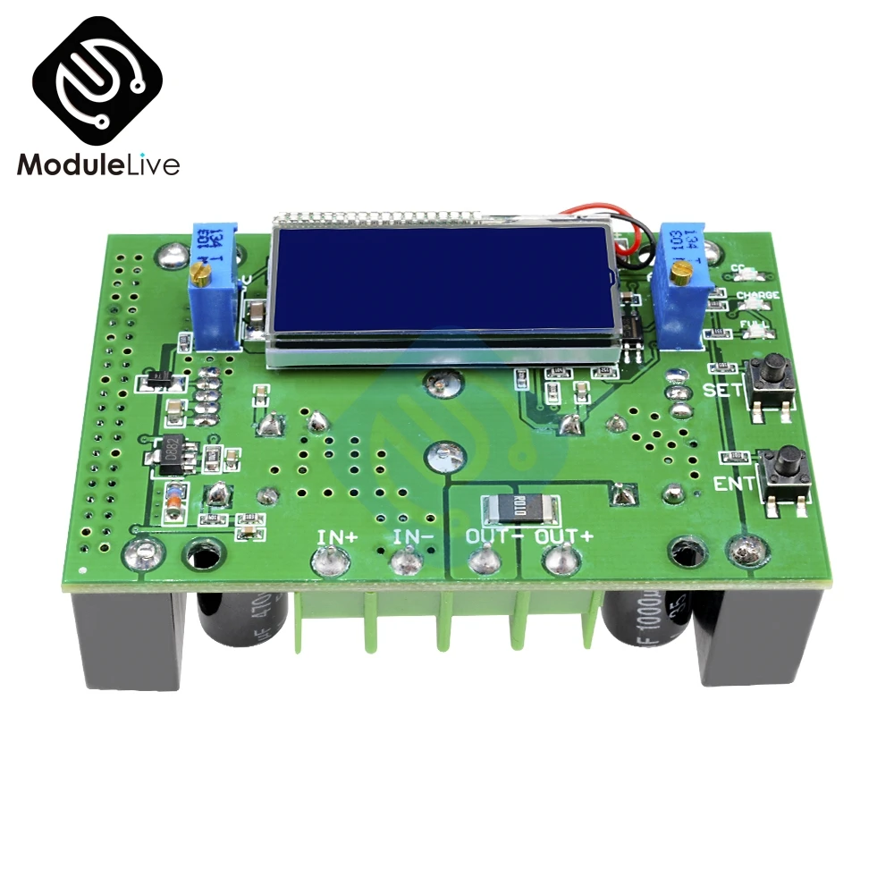 DC 10A LCD двойной дисплей Регулируемый CC CV повышающий источник питания Повышающий