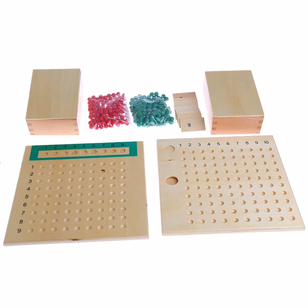 Montessori Mathematics Material Multiplication Bead Board Educational Preschool Training Toys Kid