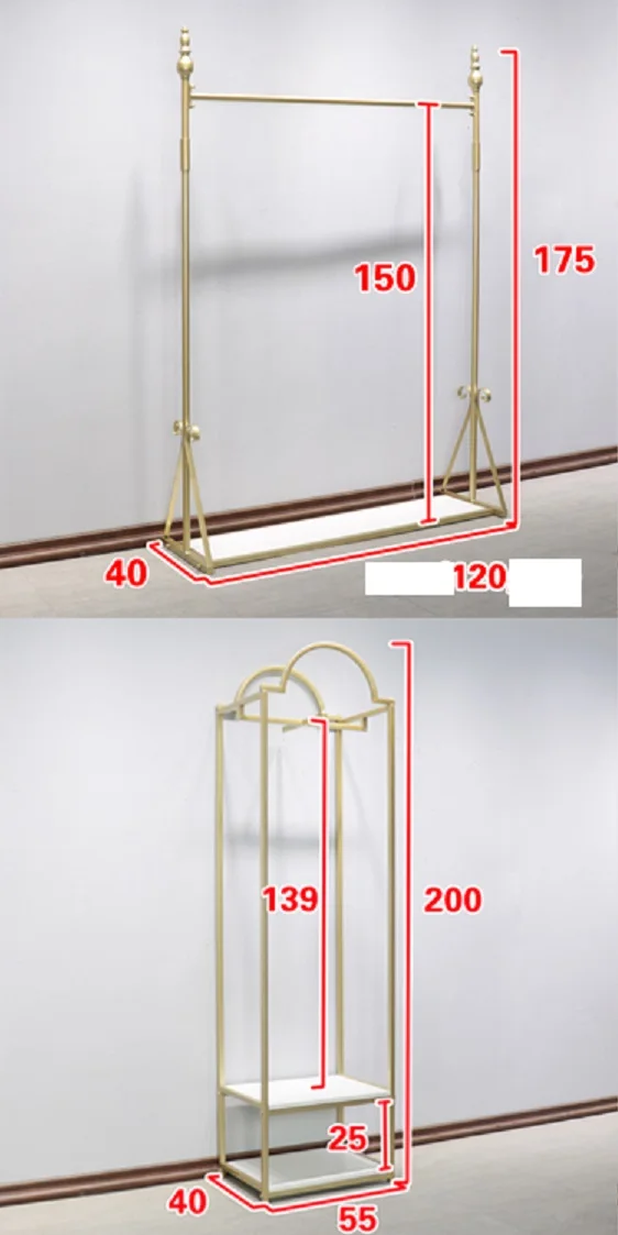 Красивая вешалка для одежды, одежда для выставочного стеллажа, пол-к-потолок, модульная Женская полка, индикация Nakajima, золото
