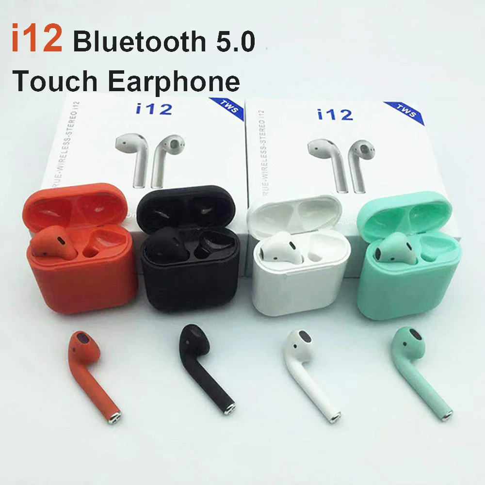 

i12 Tws Bluetooth 5.0 Earphone Headset Mini Wireless Earphones True Wireless Stereo Earbuds For Smart Phone Bluetooth Earphone