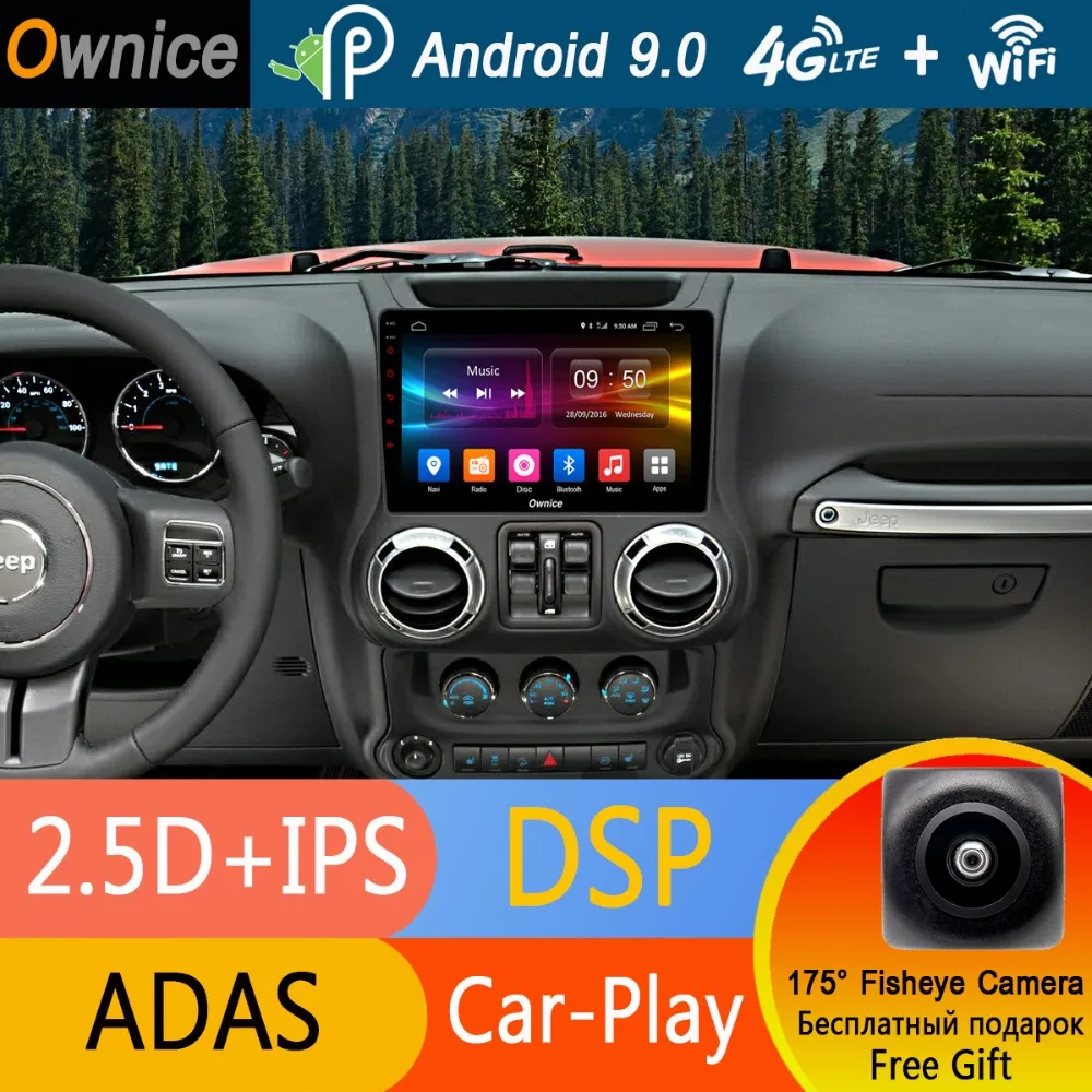 Android 9 0 8 ядер 10 1 дюйма IPS 4 Гб + 32 ГБ фотосессия для Jeep Wrangler 2011 2012 2013 2014 2015 2016 2017 DSP CarPlay