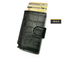 Противоугонная мужчины кошелек Crocodile натуральная кожа Mini rfid кошельки с автоматическим держателя карты Pop Up Кредитная карта Case