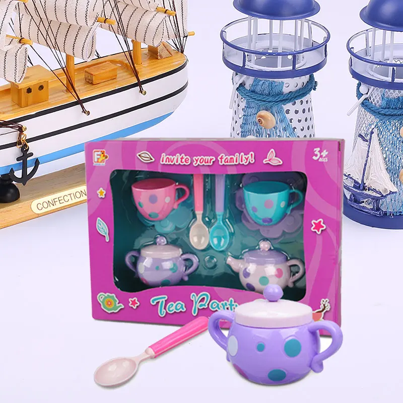 

Colorful Simulation Tea Set Pretend Play Toy For Children Fun 8PCS/Box
