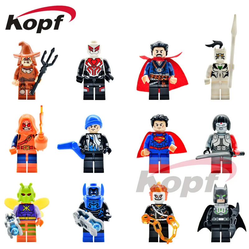 

Building Blocks Super Heroes Killer Moth Batman Ghost Rider Spiderman Scarecrow Strange Doctor Toys for children Gift Dargo 899